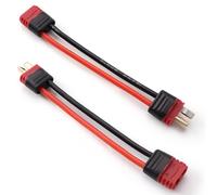 Lyeteung 2 Piezas Antideslizantes T-Plug Conectores, Conector de Enchufe T Hembra a Macho Deans con Carcasa de la Vaina y 100mm 14 AWG Cable de Silicona, para Batería RC Lipo