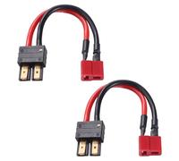 Lyeteung 2 Piezas Conectores Deans T a Compatible con Traxxas, Compatible con Traxxas Macho a T Tipo Hembra Adaptador, con Cable de Silicona 10cm 14AWG, para Batería RC Lipo