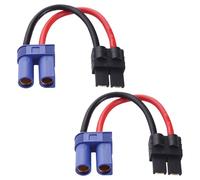 Lyeteung 2 Piezas Conectores EC5 a Compatible con Traxxas, Compatible con TRX Macho a EC5 Hembra Adaptador, con Cable de Silicona 10cm 14AWG, para Batería RC Lipo