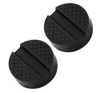 Lyeteung 2 Piezas Goma Gato Hidraulico 65mm, Almohadilla de Elevación para Gato con Ranura, Bloque de Goma Ranurado Universal Antideslizante para Jack Pad