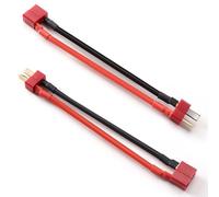Lyeteung 2 Piezas T-Plug Conectores, Conector de Enchufe T Hembra a Macho Deans con 100mm 14 AWG Cable de Silicona, para Batería RC Lipo