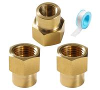 Lyeteung 3 Piezas G1/4 a G1/8 Manguito Reductor de Laton, Manguito Hembra Laton, Latón Conectores Reductores, Racores de Latón, con Cinta de Plomero, para Conexión de Tubería