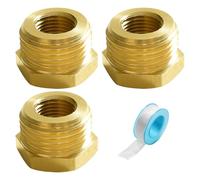 Lyeteung 3 Piezas Reductor de Latón Macho G3/8 a Rosca Hembra G1/8, Conectores Reductores de Latón, Conector de Latón Rosca Hexagonal con Cinta de Materia Prima, para Conexión de Tubería