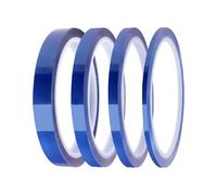 Lyeteung 4 Rollos 3/6/8/12 mmx33m Cinta Resistente al Calor, Cinta Térmica para Sublimación, Cintas Térmicas, para Impresión Electrónica, Manualidades, Azul