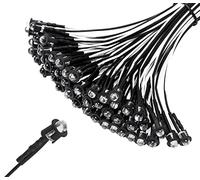 Lyeteung 50 Piezas 5mm 12V LED de Diodo Pre-Cableado, Blanco, 20cm Precableado LED Diodos Emisores de Luz + 50 Piezas 5mm Plástico Soporte de LED