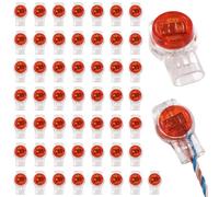 Lyeteung 50 Piezas UR Conectores de Empalme, Conector de Cableado UR, Conectores de Cable Telefónico, Conectores Rreparación de Cables Telefónicos de 3 Cables, para Telefólos Cables, Rojo