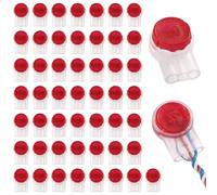 Lyeteung 50 Piezas UR2 Conectores de Empalme, Conector de Cableado UR2, Conectores de Cable Telefónico, Conectores Rreparación de Cables Telefónicos de 3 Cables, para Telefólos Cables, Rojo