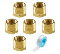 Lyeteung 6 Piezas Reductor de Latón Macho G1/4 a Rosca Hembra G1/8, Conectores Reductores de Latón, Conector de Latón Rosca Hexagonal con Cinta de Materia Prima, para Conexión de Tubería