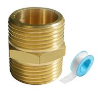 Lyeteung G1 - 1 unidad macho a G1 roscado doble de latón, conector, pezón de conexión, cinta de fontanero, para tuberías