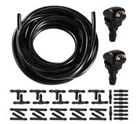 Lyeteung Kit limpiacristales para parabrisas, kit tubo parabrisas, 3 m tubo limpiaparabrisas, 2 boquillas limpiacristales y 30 piezas conectores para tubo
