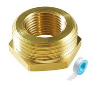 Lyeteung Reductor de Latón G3/4 a Rosca Hembra G3/8, Conector Reductor Hexagonal con Cinta de Materia Prima para Conexión de Tubería