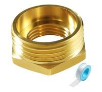 Lyeteung Reductor de Latón Macho G1 a Rosca Hembra G1/2, Conectores Reductores de Latón, Conector de Latón Rosca Hexagonal con Cinta de Materia Prima, para Conexión de Tubería