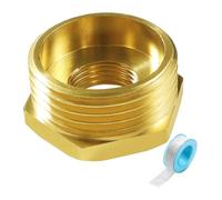Lyeteung Reductor de Latón Macho G1 a Rosca Hembra G3/8, Conector Reductor Hexagonal con Cinta de Materia Prima para Conexión de Tubería