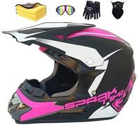 LYEVA Casco de Motocross for Niños,Casco Moto Niño 5-12 Años Homologado ECE y DOT con Set de Guantes, Gafas y Máscara-MX Quad Enduro Off Road ATV Scooter Descenso y Go Karting (1,S(52-56cm))