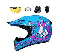 LYEVA Casco Moto Niño 5-12 Años Homologado ECE & DOT con Guantes Gafas Máscara,Casco Motocross Infantil Integral MTB para MX Quad Enduro Off Road ATV Scooter Descenso Go Karting (D,S)