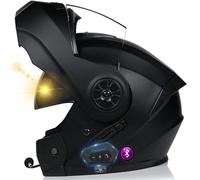 LYEVA Cascos De Moto Cascos Integrales con Bluetooth para Hombres Y Mujeres Doble Visera Casco Modular Abatible Bluetooth Integrado Casco De Motocross para Adultos ECE Certificado (C1,XL(61-62cm))