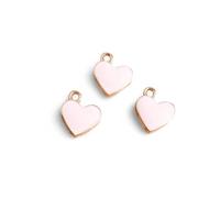 LYFHJD 10pcs 12 * 13mm 4 Colors Love Heart Charms for Making Pendants Necklaces Bracelets D.I.Y Findings