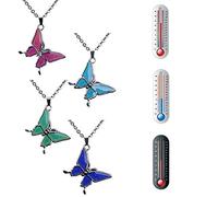 LYFHJD 1pc Color Change with Temperature Butterfly Magic Emotion Feeling Mood Pendant Necklace Jewelry