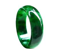LYFHJD Anillos de Jade Verde Jaspe Natural Tallado a Mano jadeíta Piedra Real Anillo de Jade joyería de Jade para Hombres Mujeres joyería de Jade día de San Valentín, Regalos de Boda (Color: Verde,