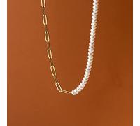 LYFHJD Authentic Luxury Natural Pearls Chain Links Necklace For Women Wedding Jewelry