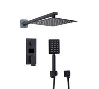 LYFHJD Bathroom Shower Faucet 3-Functions Black Digital Shower Faucets Set Rainfall Shower Head 2-Way Digital Display Mixer Tap Luxury Shower Set 10inch