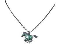 LYFHJD Beads Glowing In The Dark Horse Shaped Charm Chain Delicacy Necklace Luminous Party Jewelry