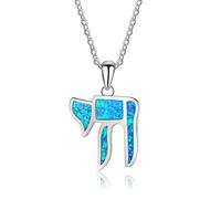 LYFHJD Blue Fire Opal Necklace Animal Pendant Necklace Women Charm Necklace Accessories Gifts