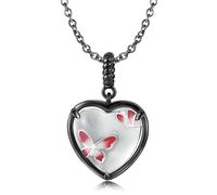 LYFHJD Butterfly Transparent White Heart Shaped Pendant Love Necklace Fit For Women Pendants Jewelry
