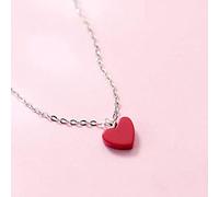 LYFHJD Chain Necklace Jewelry Red Pine Stone Heart Pendant For Lady