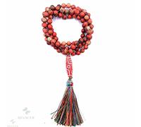 LYFHJD Charm Jewelry 8mm Rhodochrosite Agate Pendantdzi 108 Beads Tassel Knotted Necklace Bead#12510