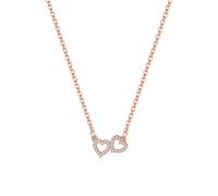 LYFHJD Charm Necklace Pendant Necklaces Cute Two Heart Necklace Women's Pendant Banquet Dress Classical Exquisite Elegant Necklace Jewelry Fashion Jewelry (Size : Rose)