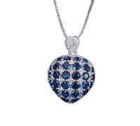 LYFHJD Charms * 29mm Ruby Emerald Sapphire Heart-Shaped Pendant Necklace For Women Lab Diamond Gemstone Party Fine Jewelry Female Gift