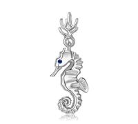 LYFHJD Cross Wing Seahorse Animal Pendant Necklace For Girl Women Statement Jewelry