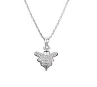 LYFHJD Crystal Honey Bee Pendant Necklace Women Gold Color New Deal with For Kids