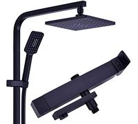 LYFHJD CUHSA Faucets Shower Faucet Set 3 Functional Brass Rain Mixer Shower Combo Set Wall Mounted High Flow Shower System with Multifunction Hand-Held Shower Heads