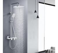 LYFHJD CUHSA Thermostatic Shower System Temperature Display 3 Function Shower Faucet Set with Rain Shower Head and Handheld Spray Wall Mount Bathroom Shower Combo Set Height Adjustable