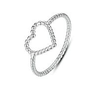 LYFHJD Cute Hollow Heart Finger Ring Size 6 7 8 For Women GILR Silver 925 Jewelry