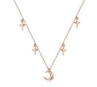 LYFHJD Evil Eye Moon For Women Fancy Blue Link Chain Choker Necklace Jewelry