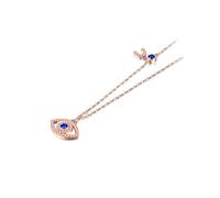 LYFHJD Evil Eye Necklace Women Blue Main Stone Sterling Silver Statement Necklaces & Pendants Long Chain Turkish Jewelry Making