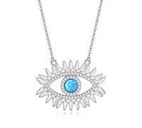 LYFHJD Evil Lucky Necklaces For Woman with Crystal Cubic Zirconia Blue Eye Cz Necklace Turkish Jewelry