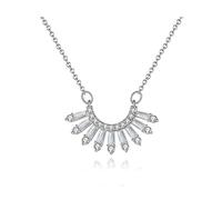 LYFHJD Fashion Sparkling Sector Shape Stunning Cz Long Necklaces Women Girl Daily Jewelry For Christmas