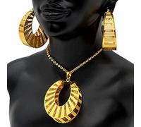 LYFHJD France Fashion Necklace Sets Women Ethiopian Pendant Geometry Jewelry For Nigerian Bridal Wedding Gifts