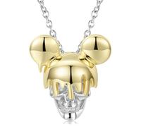 LYFHJD Gold Mask Headwear Skeleton Three Piece Pendant For Women Birthday Gift Fine Jewelry Necklace
