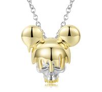 LYFHJD Gold Mask Headwear Skeleton Three Piece Pendant For Women Birthday Gift Fine Jewelry Necklace
