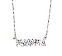 LYFHJD Gold Silver Color Mama For Women Rainbow Zirconia Mother Mom Necklace Fashion Crystal Jewelry Gifts