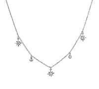 LYFHJD Gold Starry Spakle Star Linked Cz Zircon Choker Necklace Long Chains Women Wedding Jewelry Gift