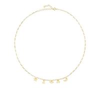 LYFHJD Gold Zircon Cz Chain Flower Star Chains Choker Necklace Charm Crystal Jewelry