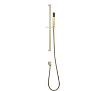 LYFHJD Gray,Adjustable Height Slide Bar,Single Handheld Shower Head Combo with 59″ Stainless Steel Hose (Brushed Gold)