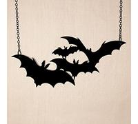 LYFHJD Halloween Acrylic Black Bat For Women Hallowmas Punk Costume Cosplay Animal Pendant Necklace All Saints Day