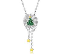 LYFHJD Halloween Black Cross Love Hand Rose Feather Pendant Jewelry Necklace Accessories